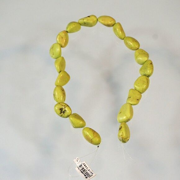 Strand Lime Green Nugget Stone Beads 16 inch Long Crafts Jewelry Making - Picture 1 of 5